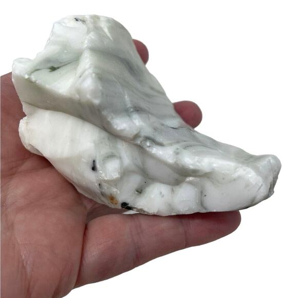 Milk Glass Black Custard Swirl Art Glass Cullet Glowing Uranium Slag‎ #5GX98 - Picture 6 of 7